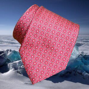 $590 BRIONI Handmade Red Green Squares Geometric Silk Neck Tie Made in Italy